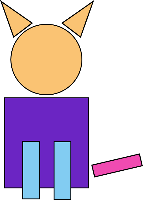 PROMPT: An image of a cat composed of geometric shapes.