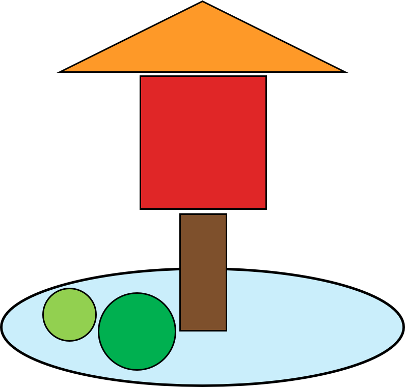 PROMPT: An image of a pagoda composed of geometric shapes.