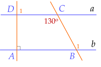 Biết $a$ // $b$, $\widehat{DAB}=90^\circ,$ $\widehat{DCB}=130^\circ $