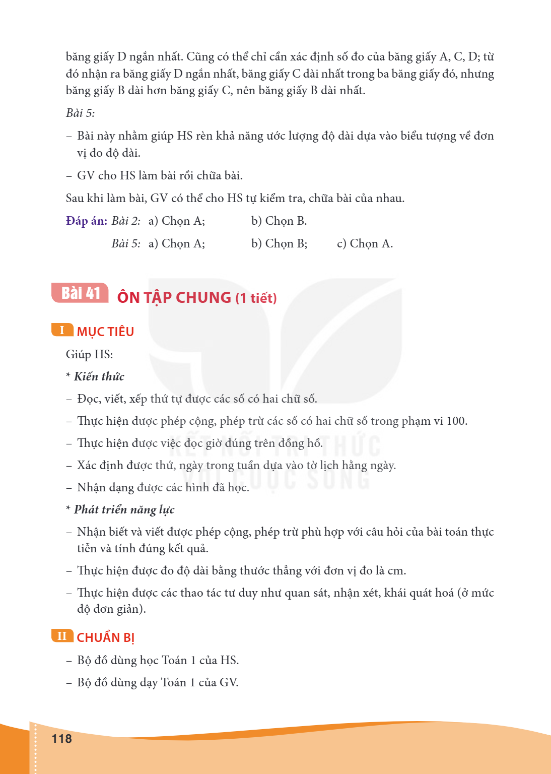 Ôn tập chung (1 tiết) I MỤC TIÊU Giúp HS: Kiến thức – Đọc, viết, xếp thứ tự được các số có hai chữ số. – Thực hiện được phép cộng, phép trừ các số có hai chữ số
