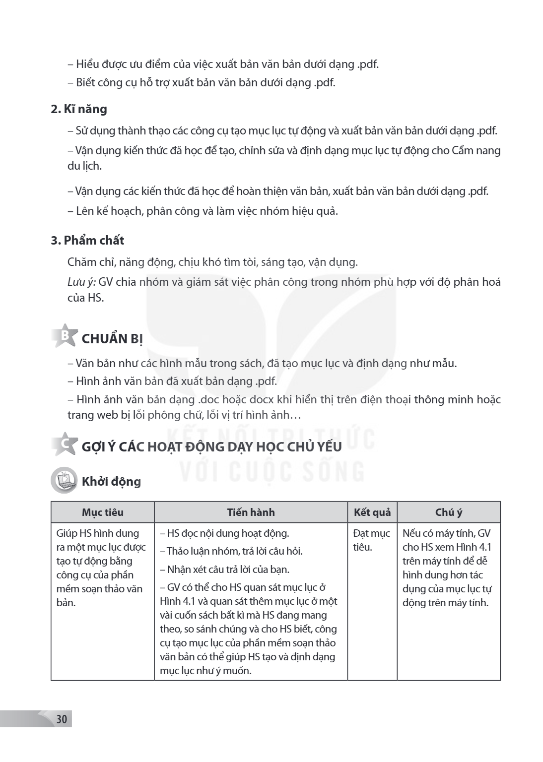 – Hiểu được ưu điểm của việc xuất bản văn bản dưới dạng .pdf. – Biết công cụ hỗ trợ xuất bản văn bản dưới dạng .pdf. 2. Kĩ năng – Sử dụng thành thạo các công cụ