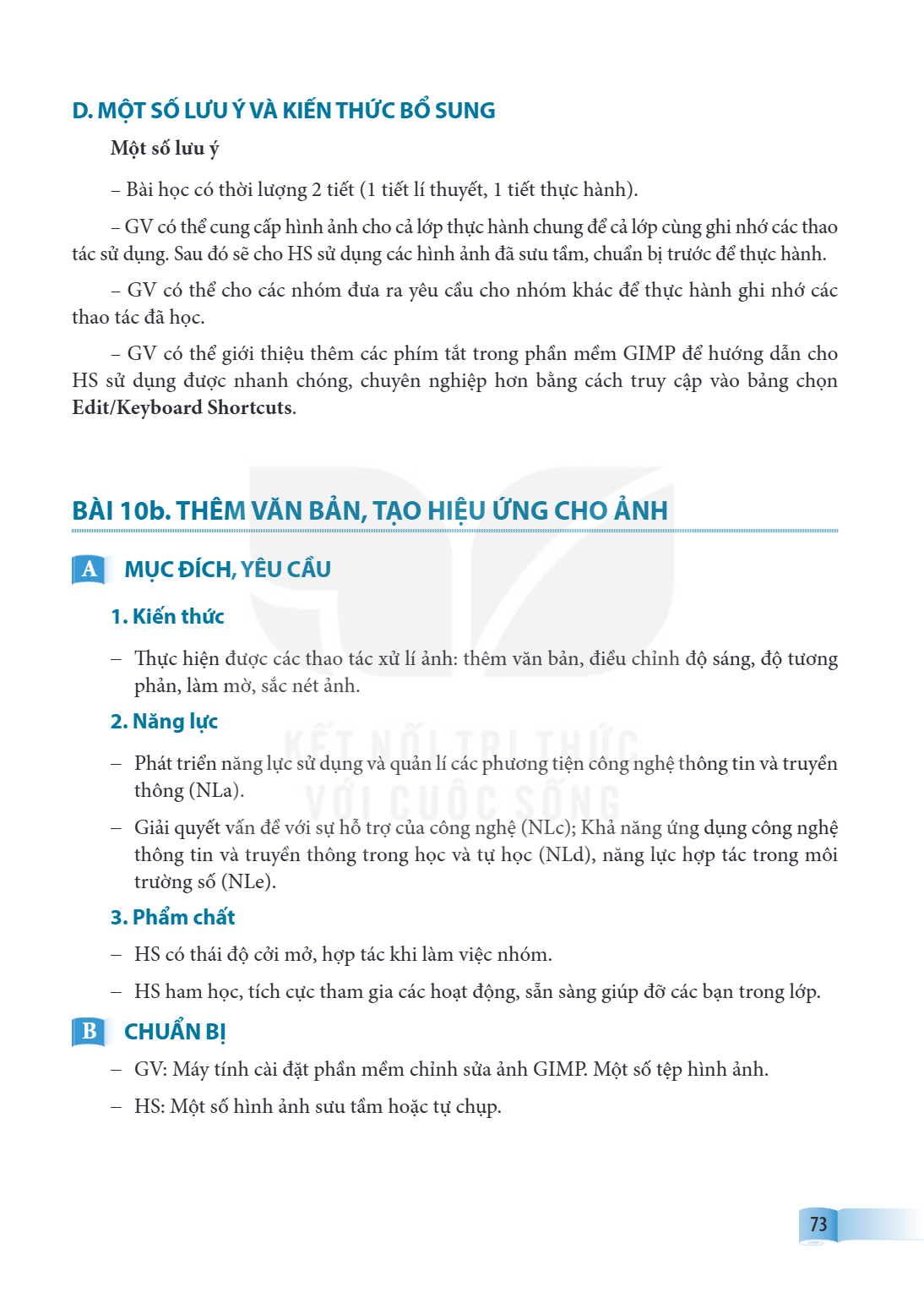 Bài 10b.. Thêm văn bản, tạo hiệu ứng cho ảnh A MỤC ĐÍCH, YÊU CẦU 1. Kiến thức – Thực hiện được các thao tác xử lí ảnh: thêm văn bản, điều chỉnh độ sáng, độ tươn