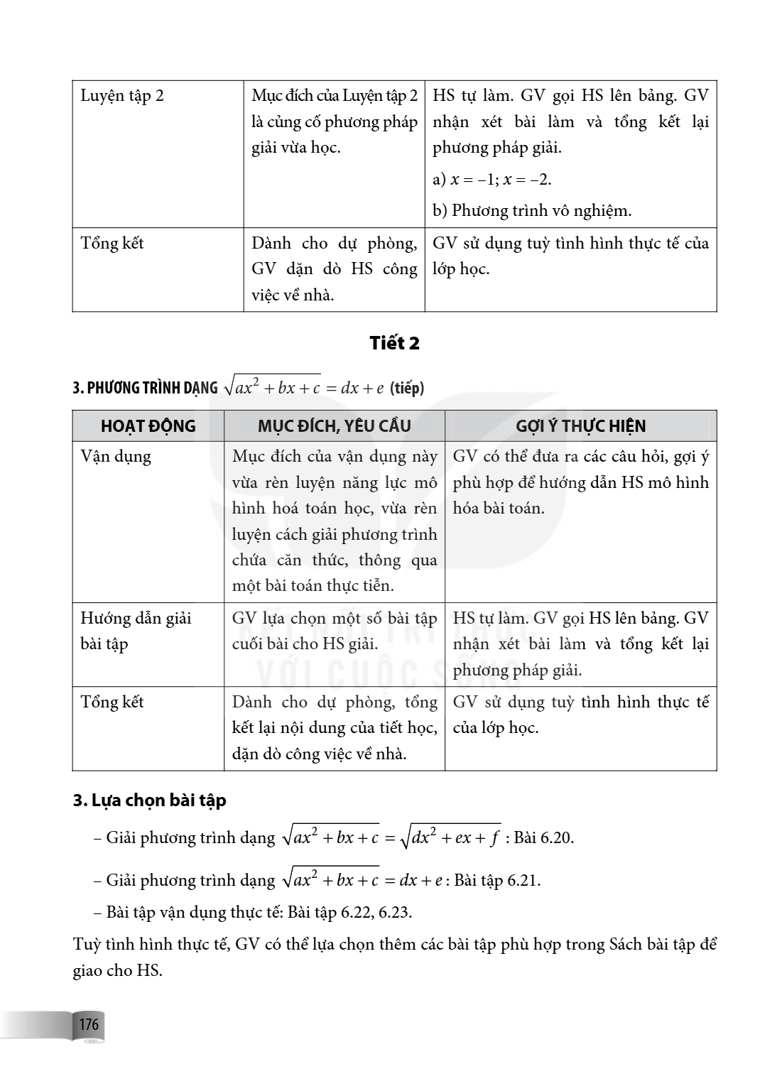 Luyện tập 2, Mục đích của Luyện tập 2 là củng cố phương pháp giải vừa học., HS tự làm. GV gọi HS lên bảng. GV nhận xét bài làm và tổng kết lại phương pháp giải.