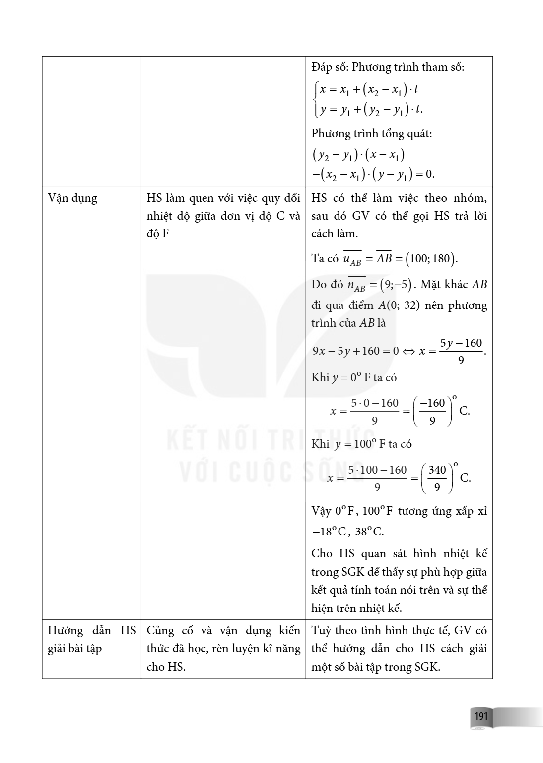 Đáp số: Phương trình tham số: $\begin{cases} x = x_1 + (x_2 - x_1) \cdot t \ y = y_1 + (y_2 - y_1) \cdot t. \end{cases}$ Phương trình tổng quát: $(y_2 - y_1) \c