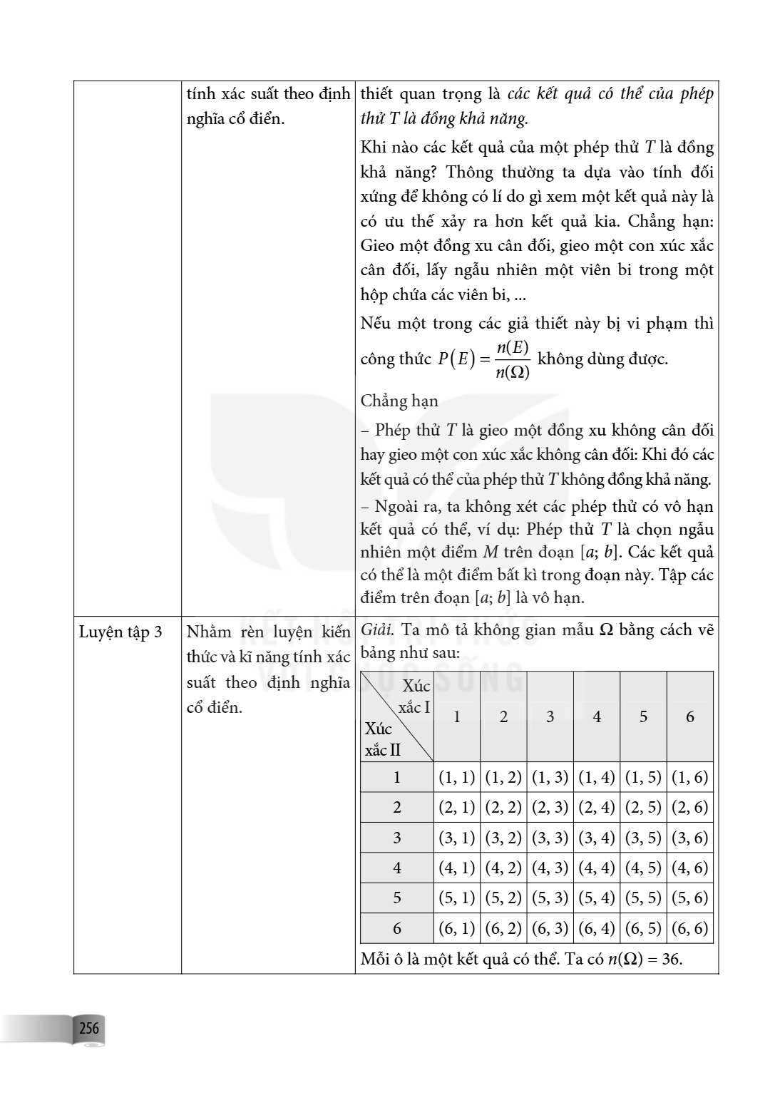 tính xác suất theo định nghĩa cổ điển., thiết quan trọng là các kết quả có thể của phép thử T là đồng khả năng. Khi nào các kết quả của một phép thử $T$ là đồng