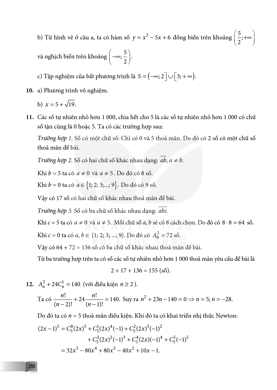 b) Từ hình vẽ ở câu a, ta có hàm số $y = x^2 - 5x + 6$ đồng biến trên khoảng $\left(\frac{5}{2};+\infty\right)$ và nghịch biến trên khoảng $\left(-\infty;\frac{