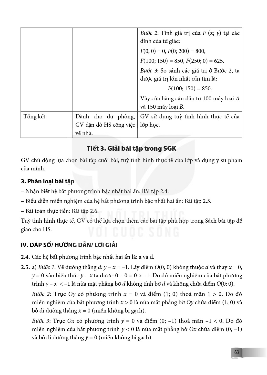 Tổng kết, Dành GV dặn, cho dò HS, dự công, phòng, việc, GV sử dụng tuỳ tình hình thực tế của lớp học. về nhà. GV chủ động lựa chọn bài tập cuối bài, tuỳ tình hì