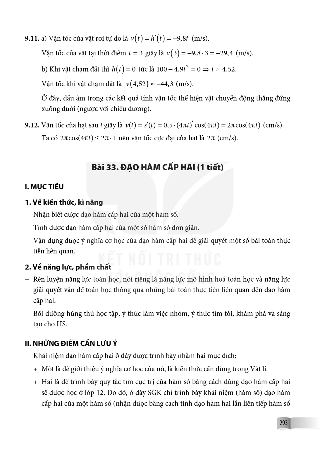 Bài 33. Đạo hàm cấp hai I. MỤC TIÊU 1. Về kiến thức, kĩ năng – Nhận biết được đạo hàm cấp hai của một hàm số. – Tính được đạo hàm cấp hai của một số hàm số đơn 