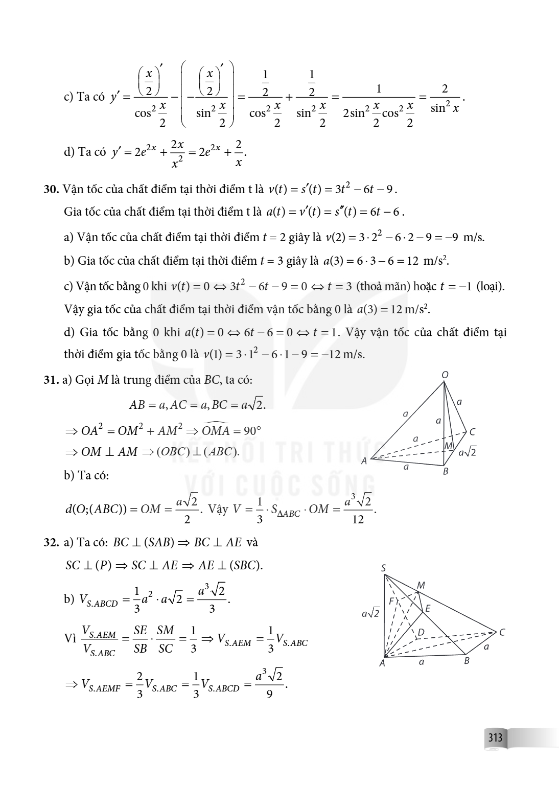 c) Ta có $y' = \frac{\left(\frac{x}{2}\right)'}{\cos^2\frac{x}{2}} - \left(-\frac{-\left(\frac{x}{2}\right)'}{\sin^2\frac{x}{2}}\right) = \frac{\frac{1}{2}}{\co