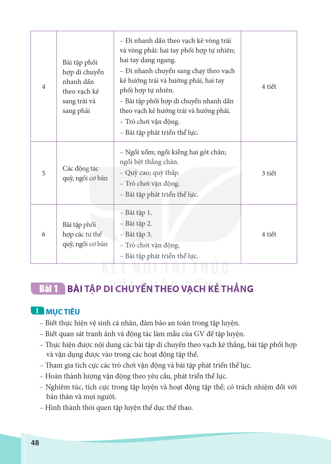 4, Bài tập phối hợp di chuyển nhanh dần theo vạch kẻ sang trái và sang phải, – Đi nhanh dần theo vạch kẻ vòng trái và vòng phải: hai tay phối hợp tự nhiên; hai 