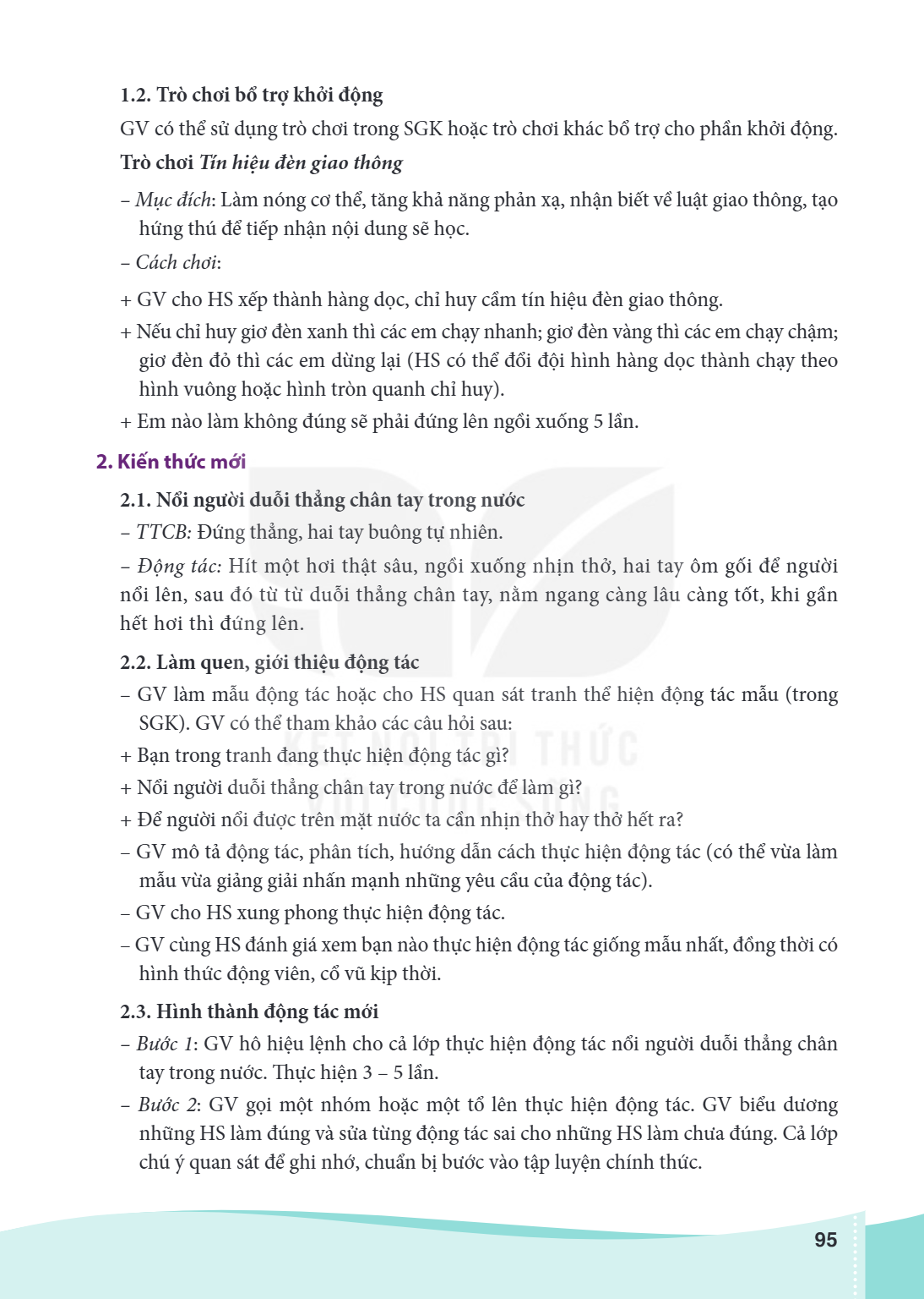 1.2. Trò chơi bổ trợ khởi động Trò chơi Tín hiệu đèn giao thông GV có thể sử dụng trò chơi trong SGK hoặc trò chơi khác bổ trợ cho phần khởi động. - Mục đích: L