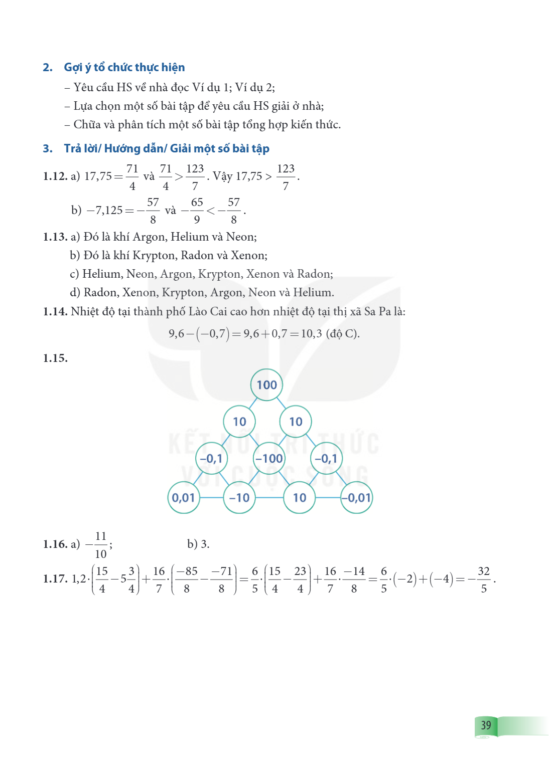2. Gợi ý tổ chức thực hiện – Yêu cầu HS về nhà đọc Ví dụ 1; Ví dụ 2; – Lựa chọn một số bài tập để yêu cầu HS giải ở nhà; – Chữa và phân tích một số bài tập tổng