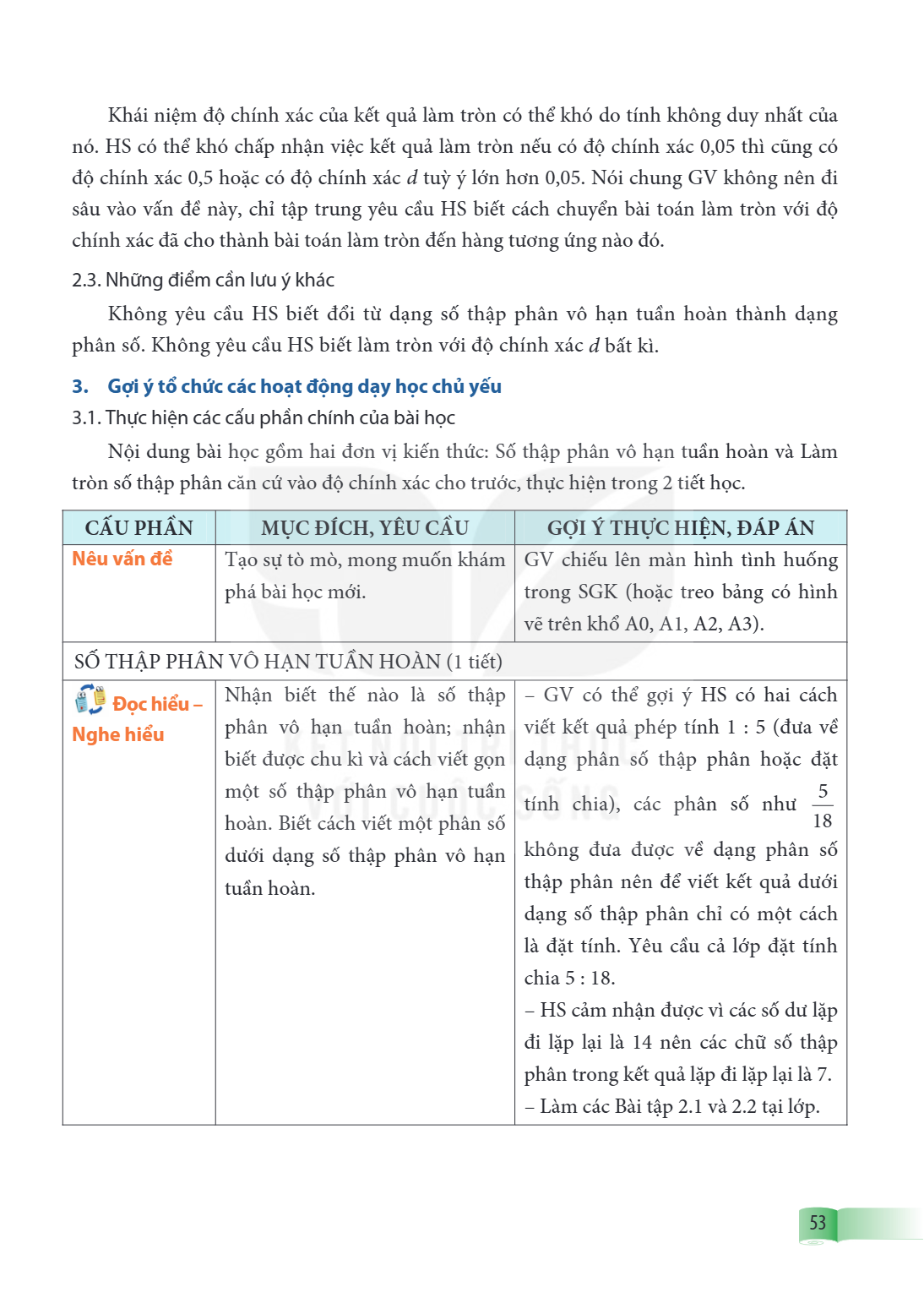 Khái niệm độ chính xác của kết quả làm tròn có thể khó do tính không duy nhất của nó. HS có thể khó chấp nhận việc kết quả làm tròn nếu có độ chính xác 0,05 thì