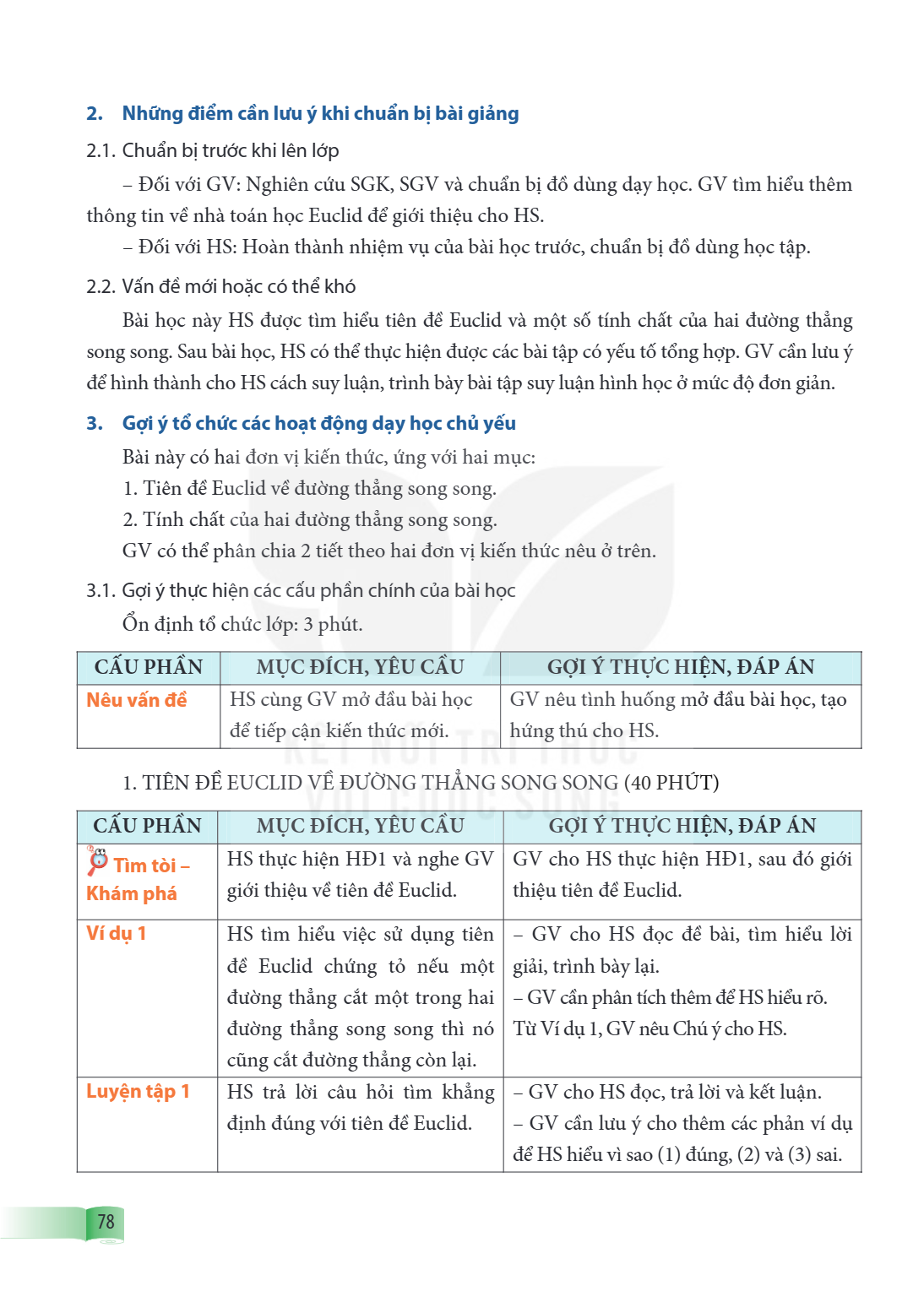 2. Những điểm cần lưu ý khi chuẩn bị bài giảng 2.1. Chuẩn bị trước khi lên lớp – Đối với GV: Nghiên cứu SGK, SGV và chuẩn bị đồ dùng dạy học. GV tìm hiểu thêm t