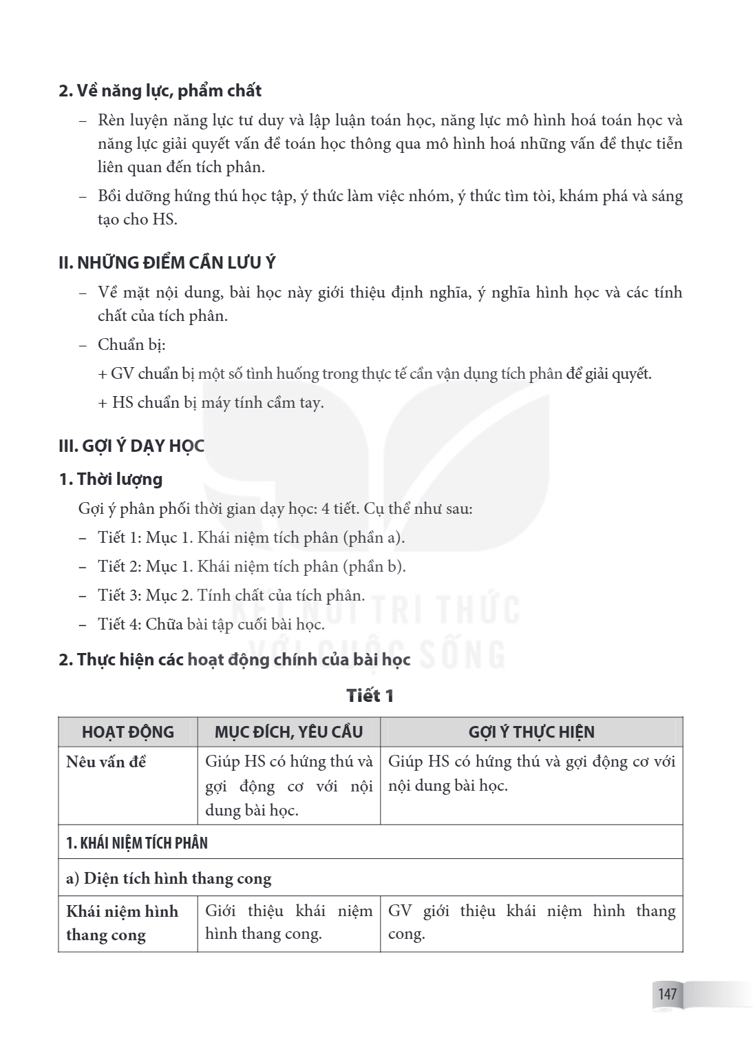2. Về năng lực, phẩm chất – Rèn luyện năng lực tư duy và lập luận toán học, năng lực mô hình hoá toán học và năng lực giải quyết vấn đề toán học thông qua mô hì