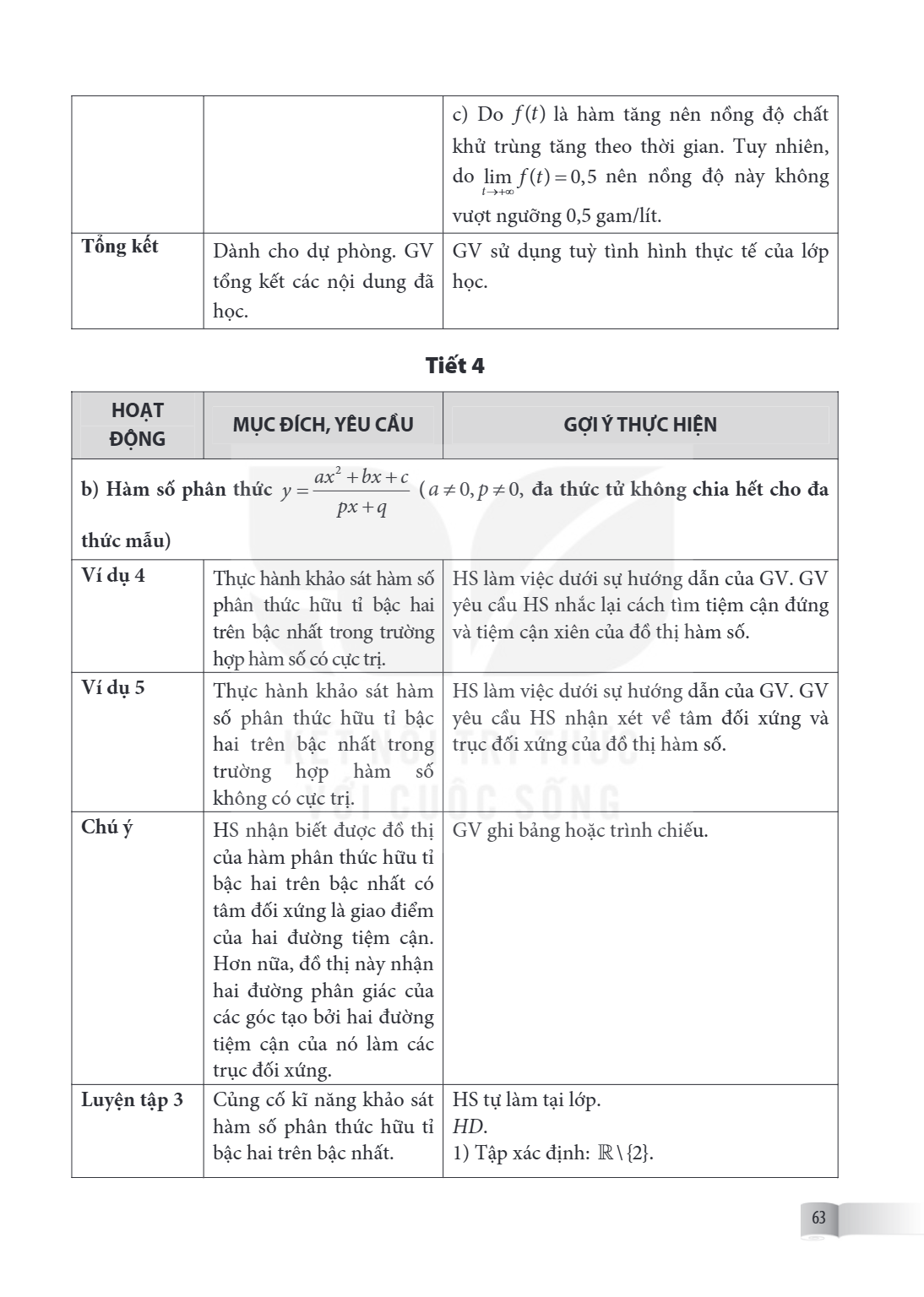 c) Do $f(t)$ là hàm tăng nên nồng độ chất khử trùng tăng theo thời gian. Tuy nhiên, do $\lim\limits_{t \to +\infty} f(t) = 0{,}5$ nên nồng độ này không vượt ngư