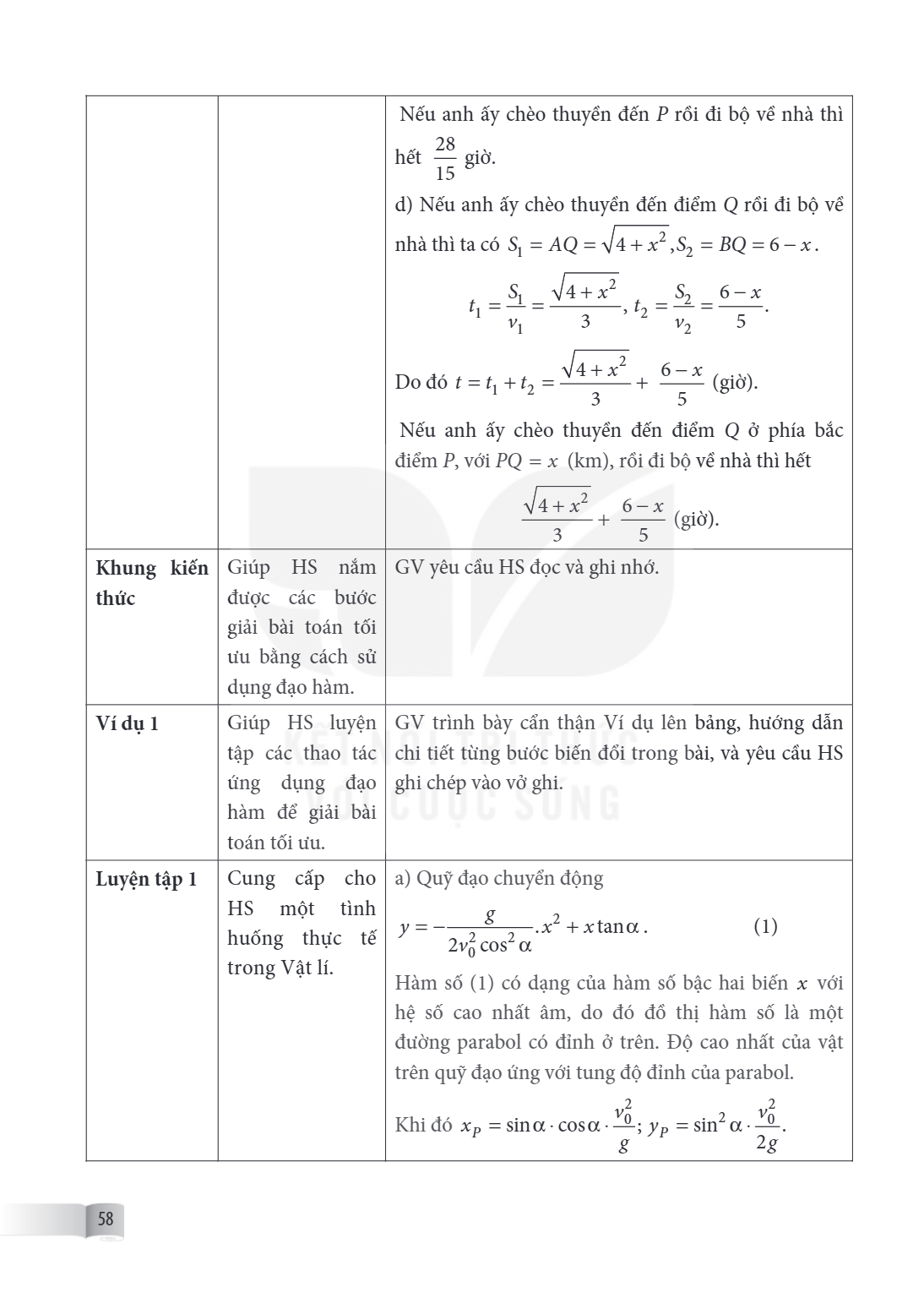 Nếu anh ấy chèo thuyền đến $P$ rồi đi bộ về nhà thì hết $\frac{28}{15}$ giờ. d) Nếu anh ấy chèo thuyền đến điểm $Q$ rồi đi bộ về nhà thì ta có $S_1 = AQ = \sqrt