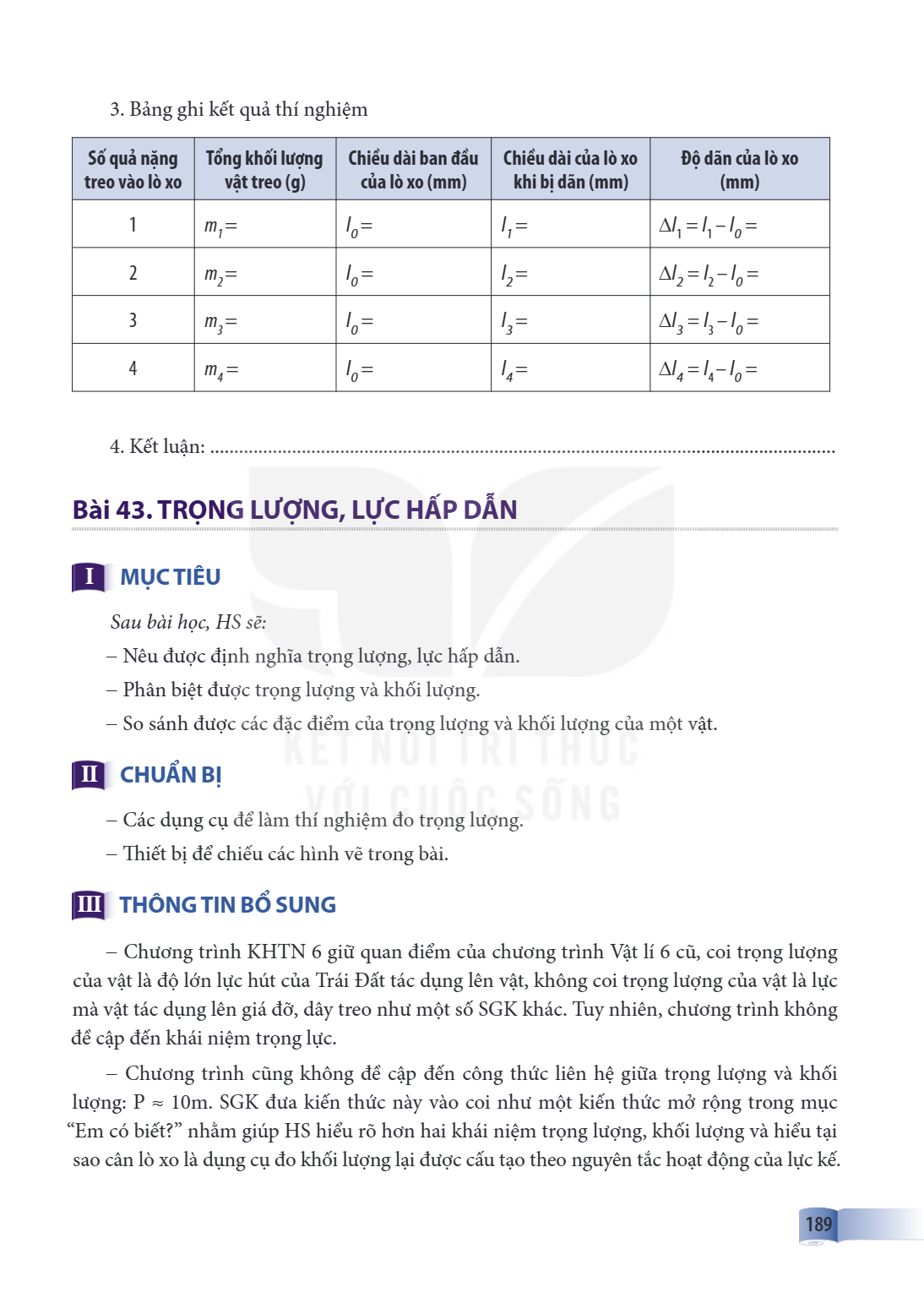 Bài 43. TRỌNG LƯỢNG, LỰC HẤP DẪN I MỤC TIÊU Sau bài học, HS sẽ: – Nêu được định nghĩa trọng lượng, lực hấp dẫn. – Phân biệt được trọng lượng và khối lượng. – So