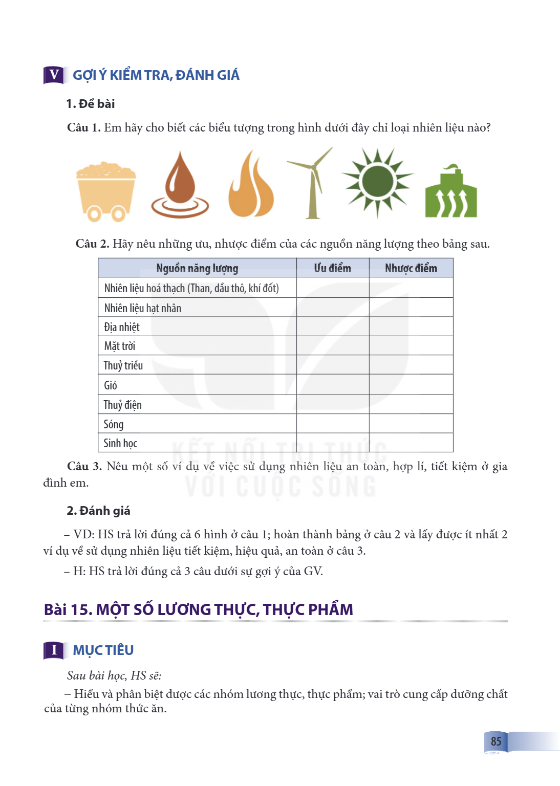 Bài 15. MỘT SỐ LƯƠNG THỰC, THỰC PHẨM I MỤC TIÊU Sau bài học, HS sẽ: – Hiểu và phân biệt được các nhóm lương thực, thực phẩm; vai trò cung cấp dưỡng chất của từn