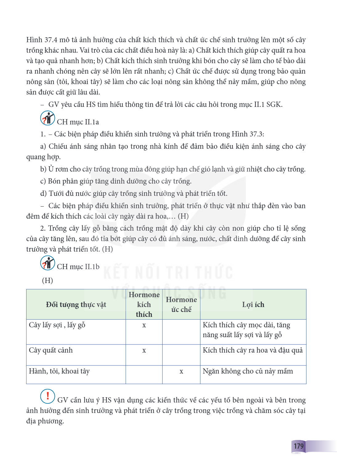 Hình 37.4 mô tả ảnh hưởng của chất kích thích và chất ức chế sinh trưởng lên một số cây trồng khác nhau. Vai trò của các chất điều hoà này là: a) Chất kích thíc