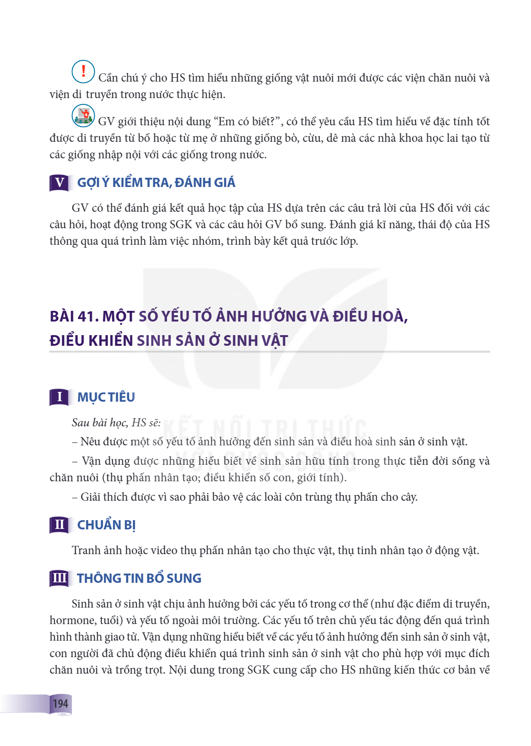 Bài 41. Một số yếu tố ảnh hưởng và điều hoà, điều khiển sinh sản ở sinh vật MỤC TIÊU Sau bài học, HS sẽ: Nêu được một số yếu tố ảnh hưởng đến sinh sản và điều h