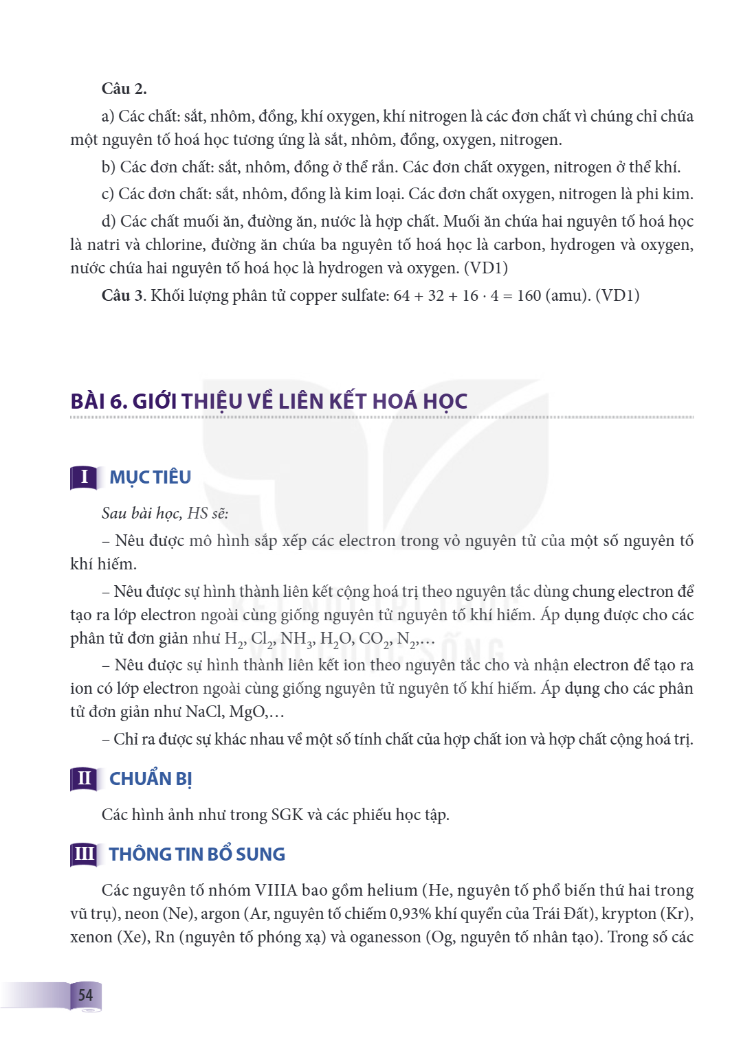Bài 6. Giới thiệu về liên kết hoá học MỤC TIÊU Sau bài học, HS sẽ: Nêu được mô hình sắp xếp các electron trong vỏ nguyên tử của một số nguyên tố khí hiếm. Nêu đ