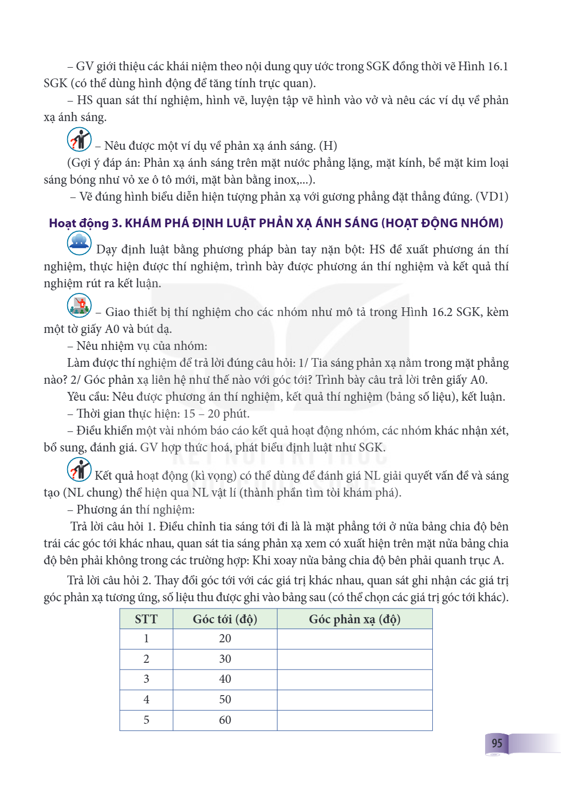 – GV giới thiệu các khái niệm theo nội dung quy ước trong SGK đồng thời vẽ Hình 16.1 SGK (có thể dùng hình động để tăng tính trực quan). – HS quan sát thí nghiệ