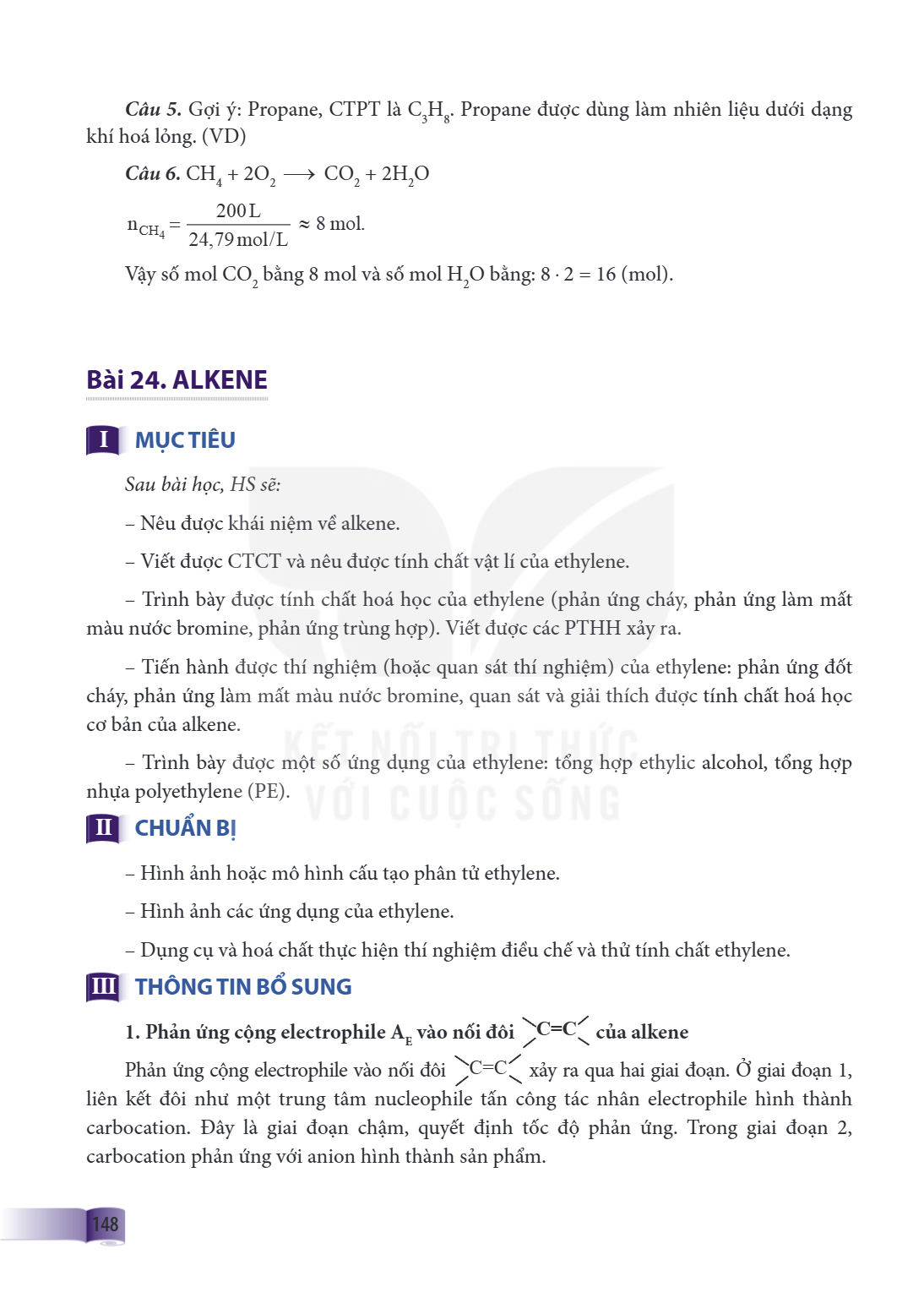 Bài 24. Alkene I MỤC TIÊU Sau bài học, HS sẽ: – Nêu được khái niệm về alkene. – Viết được CTCT và nêu được tính chất vật lí của ethylene. – Trình bày được tính 