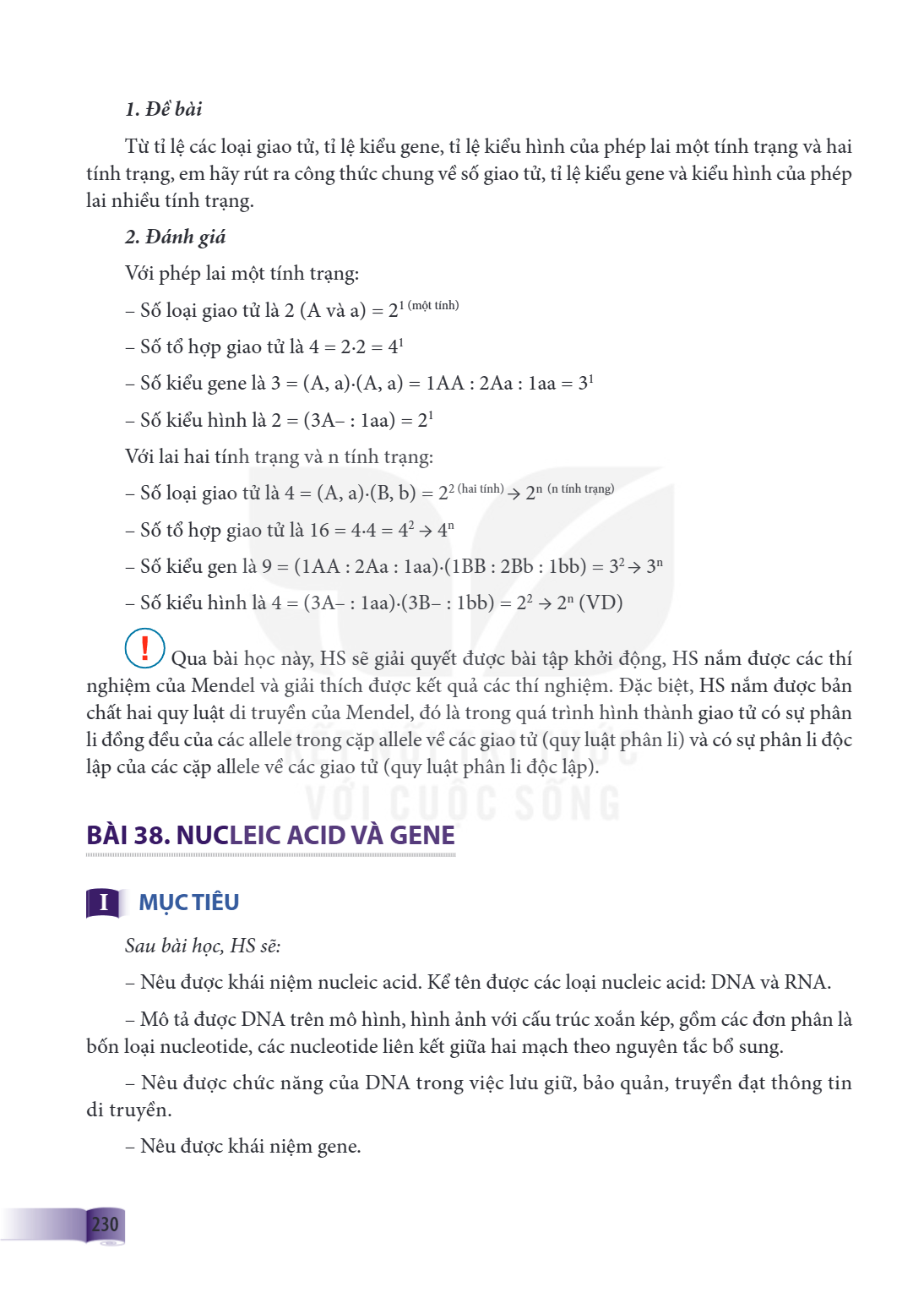 Bài 38. NUCLEIC ACID VÀ GENE I MỤC TIÊU Sau bài học, HS sẽ: – Nêu được khái niệm nucleic acid. Kể tên được các loại nucleic acid: DNA và RNA. – Mô tả được DNA t