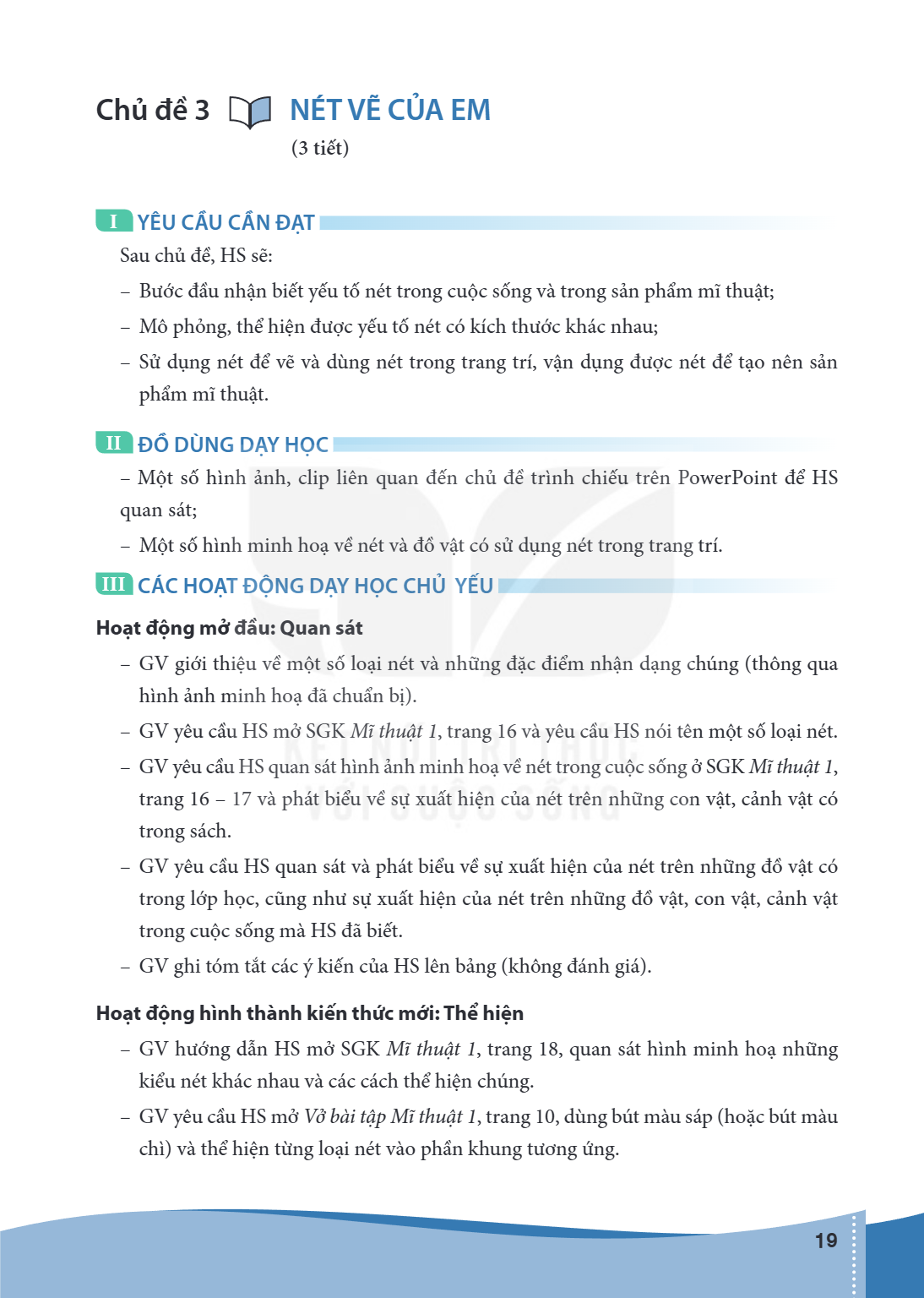 Bài Chủ đề 3.. Nét vẽ của em (3 tiết) I YÊU CẦU CẦN ĐẠT Sau chủ đề, HS sẽ: Bước đầu nhận biết yếu tố nét trong cuộc sống và trong sản phẩm mĩ thuật; Mô phỏng, t