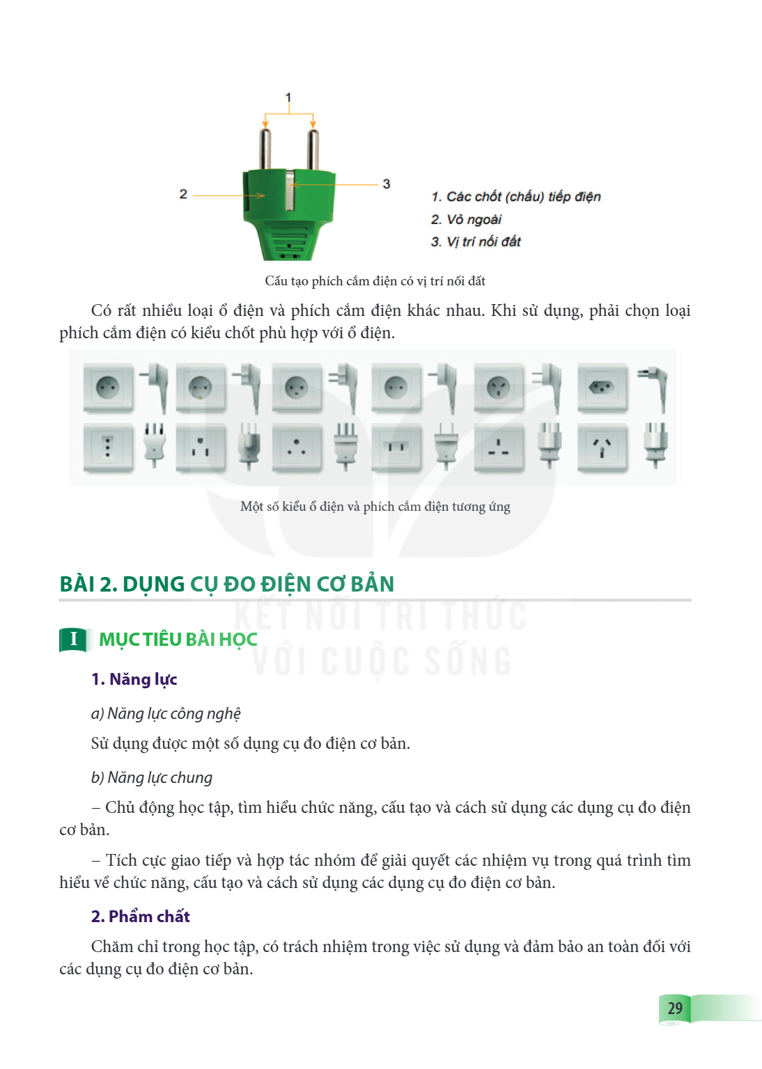 Bài Bài 2.. Dụng cụ đo điện cơ bản I MỤC TIÊU BÀI HỌC 1. Năng lực a) Năng lực công nghệ Sử dụng được một số dụng cụ đo điện cơ bản. b) Năng lực chung – Chủ động