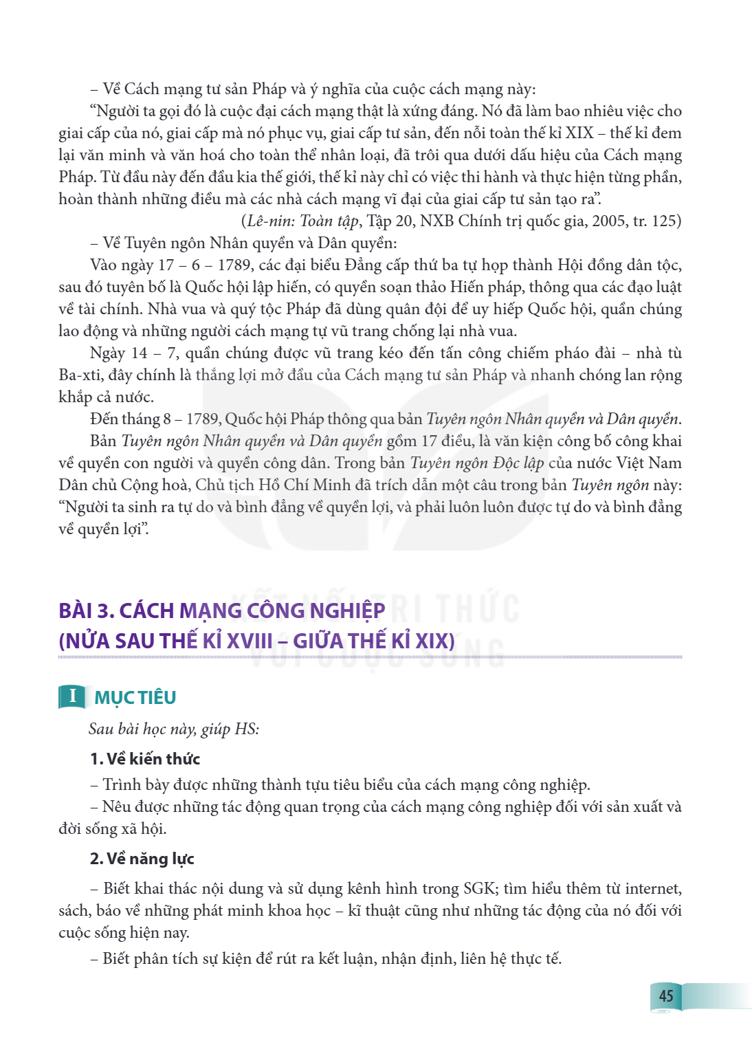 Bài 3. CÁCH MẠNG CÔNG NGHIỆP (NỬA SAU THẾ KỈ XVIII – GIỮA THẾ KỈ XIX) MỤC TIÊU Sau bài học này, giúp HS: 1. Về kiến thức – Trình bày được những thành tựu tiêu b