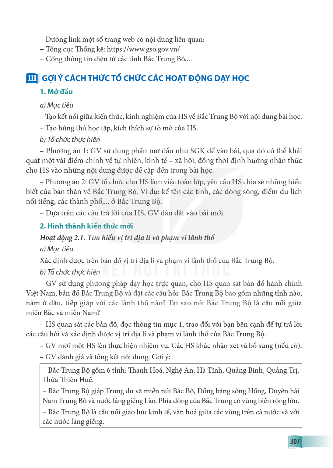 Đường link một số trang web có nội dung liên quan: + Tổng cục Th ống kê: https://www.gso.gov.vn/ + Cổng thông tin điện tử các tỉnh Bắc Trung Bộ,... III GỢI Ý CÁ