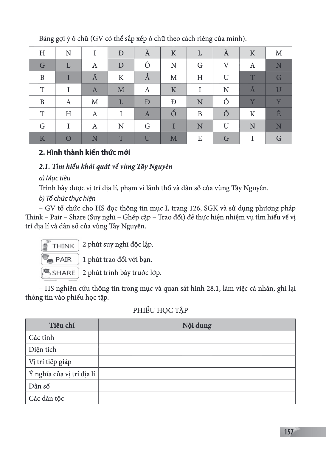 Bảng gợi ý ô chữ (GV có thể sắp xếp ô chữ theo cách riêng của mình). H, N, I, Đ, Ă, K, L, Ă, K, M G, L, A, Đ, Ô, N, G, V, A, N B, I, Â, K, Ắ, M, H, U, T, G T, I