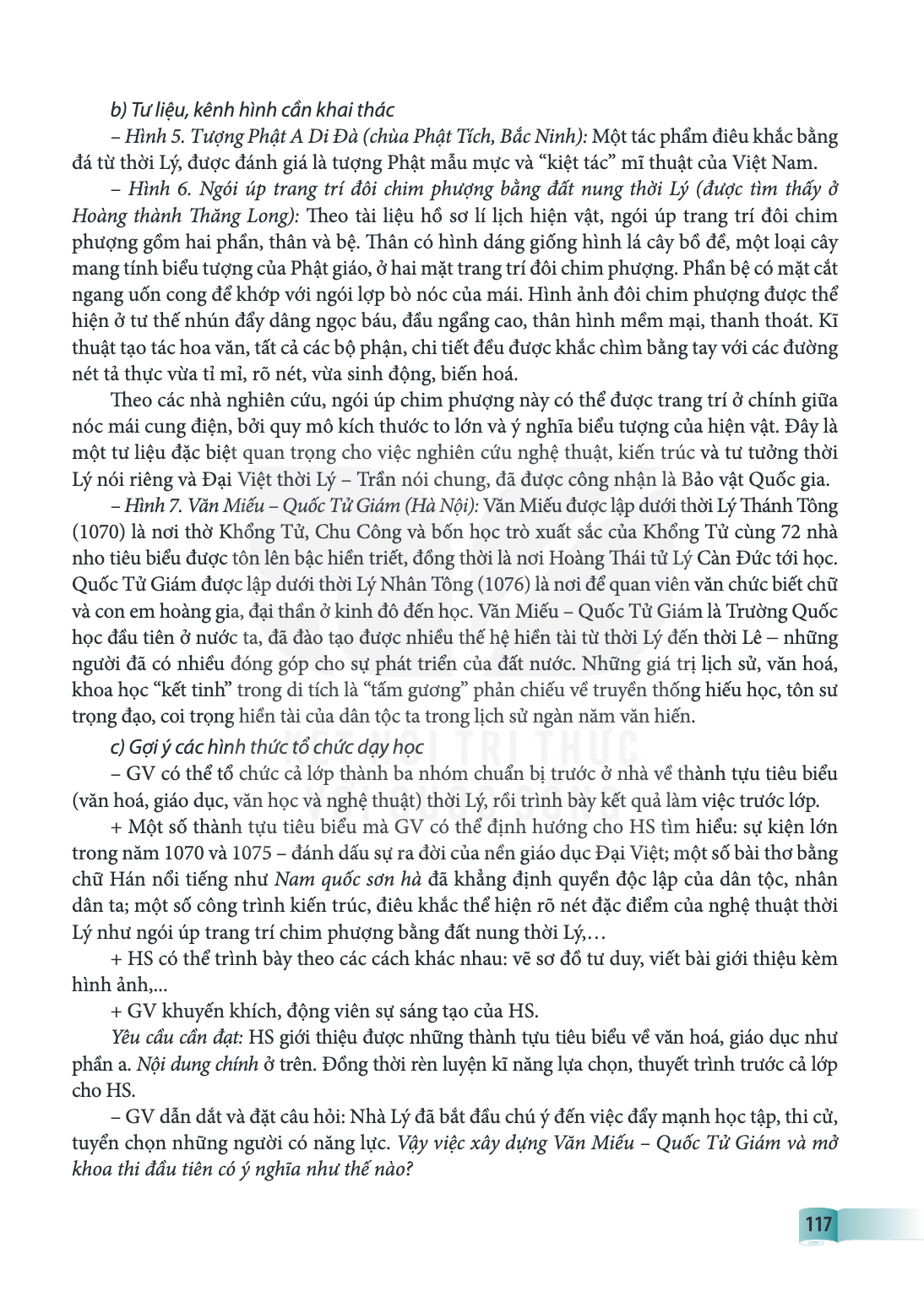 b) Tư liệu, kênh hình cần khai thác - Hình 5. Tượng Phật A Di Đà (chùa Phật Tích, Bắc Ninh): Một tác phẩm điêu khắc bằng đá từ thời Lý, được đánh giá là tượng P