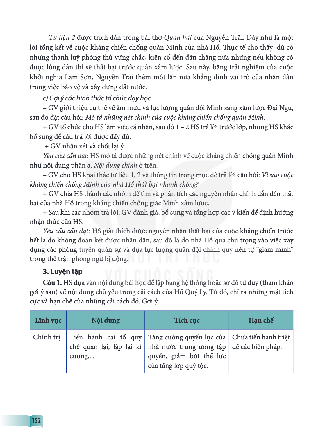 – Tư liệu 2 được trích dẫn trong bài thơ Quan hải của Nguyễn Trãi. Đây như là một lời tổng kết về cuộc kháng chiến chống quân Minh của nhà Hồ. Thực tế cho thấy: