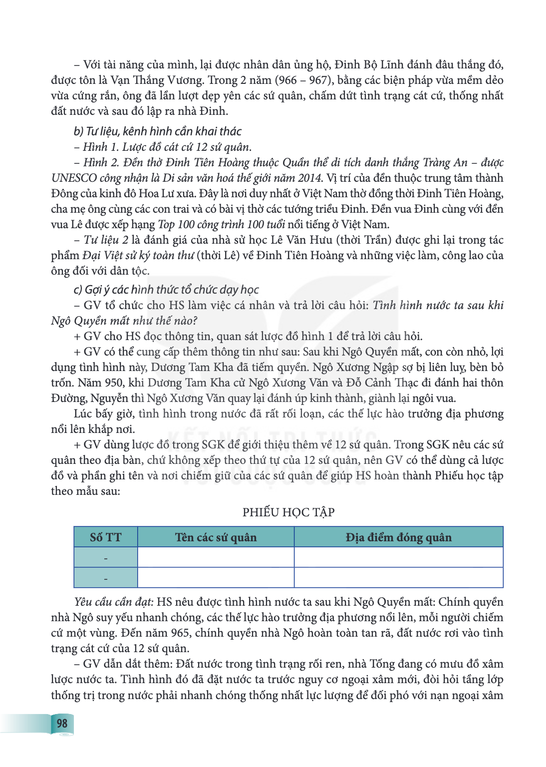 – Với tài năng của mình, lại được nhân dân ủng hộ, Đinh Bộ Lĩnh đánh đâu thắng đó, được tôn là Vạn Thắng Vương. Trong 2 năm (966 – 967), bằng các biện pháp vừa 