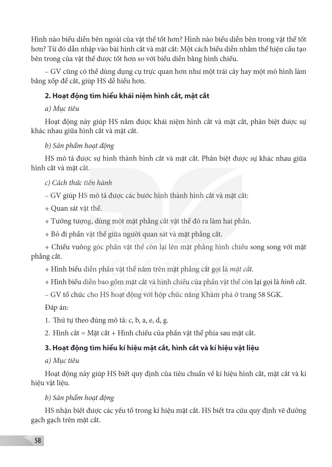 Hình nào biểu diễn bên ngoài của vật thể tốt hơn? Hình nào biểu diễn bên trong vật thể tốt hơn? Từ đó dẫn nhập vào bài hình cắt và mặt cắt: Một cách biểu diễn n