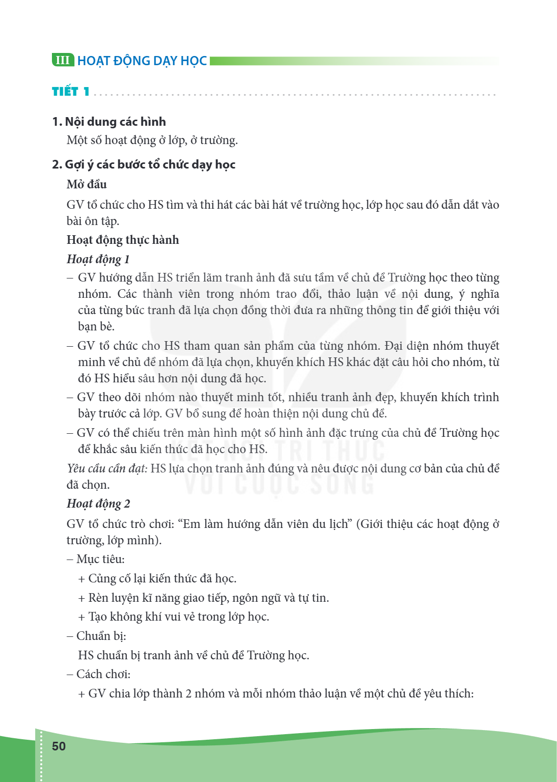III HOẠT ĐỘNG DẠY HỌC TIẾT 1 . . . . . . . . . . . . . . . . . . . . . . . . . . . . . . . . . . . . . . . . . . . . . . . . . . . . . . . . . . . . . . . . . .