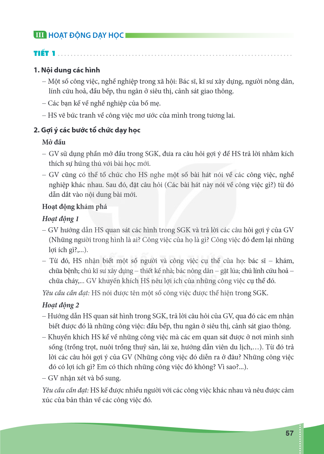 III HOẠT ĐỘNG DẠY HỌC TIẾT 1 . . . . . . . . . . . . . . . . . . . . . . . . . . . . . . . . . . . . . . . . . . . . . . . . . . . . . . . . . . . . . . . . . .