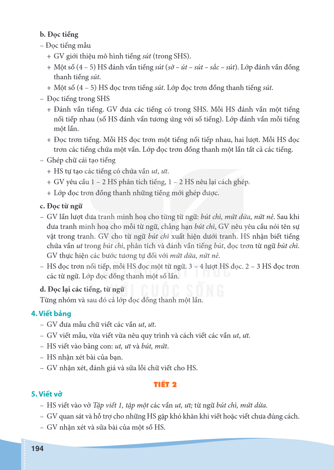 b. Đọc tiếng Đọc tiếng mẫu GV giới thiệu mô hình tiếng sút (trong SHS). + Một số (4 - 5) HS đánh vần tiếng sút (sờ - út - sút - sắc - sút). Lớp đánh vần đồng th