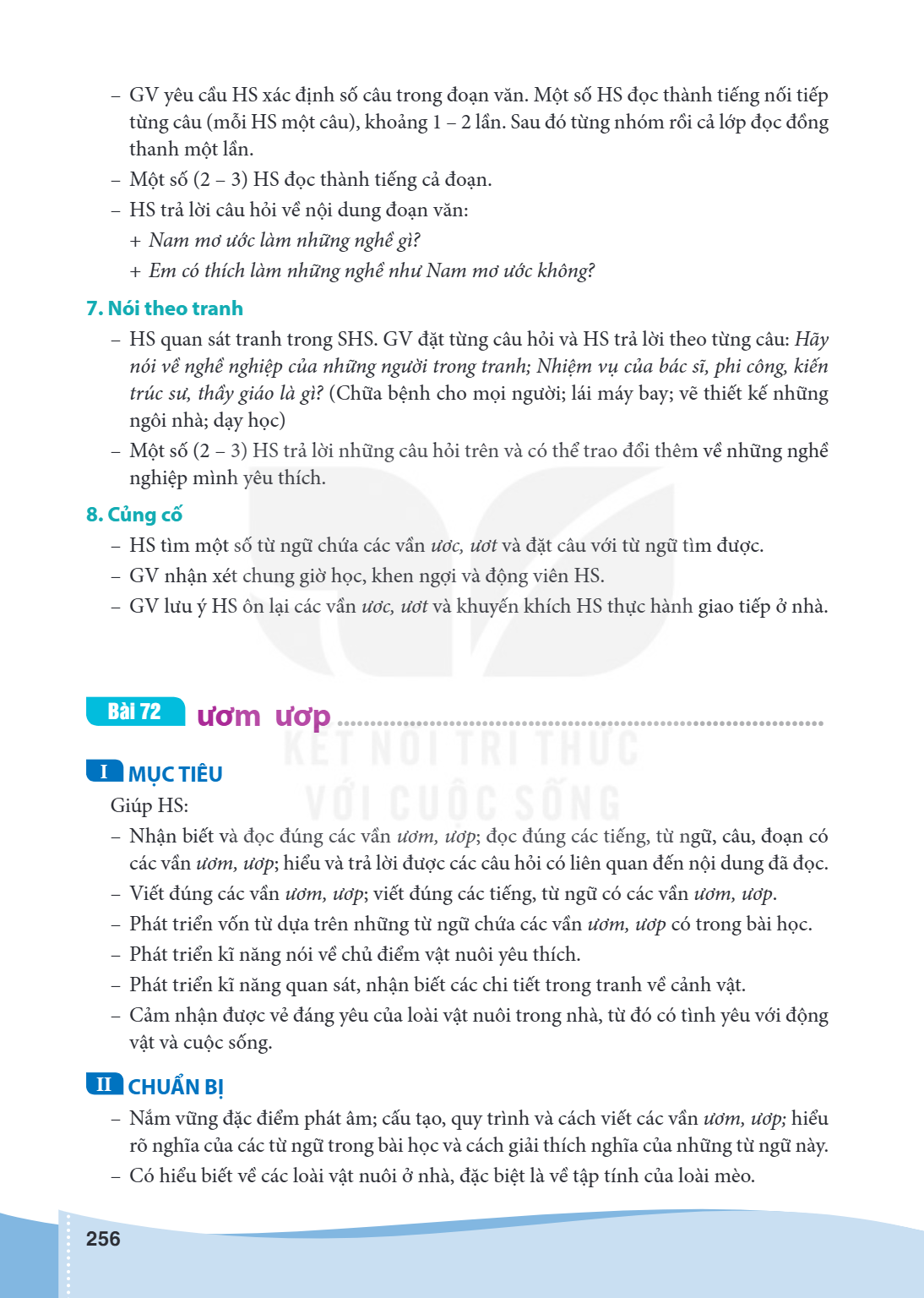 Bài 72. ươm ươp I MỤC TIÊU Giúp HS: – Nhận biết và đọc đúng các vần ươm, ươp; đọc đúng các tiếng, từ ngữ, câu, đoạn có các vần ươm, ươp; hiểu và trả lời được cá