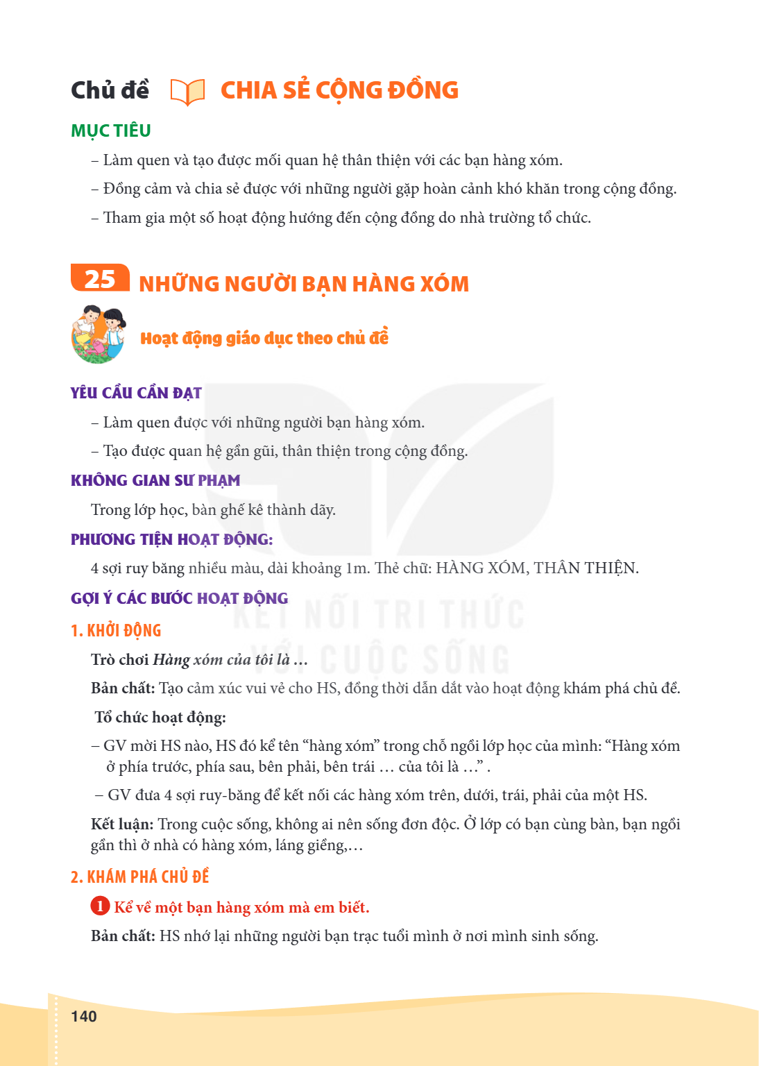 Chủ đề 📖 CHIA SẺ CỘNG ĐỒNG MỤC TIÊU – Làm quen và tạo được mối quan hệ thân thiện với các bạn hàng xóm. – Đồng cảm và chia sẻ được với những người gặp hoàn cảnh