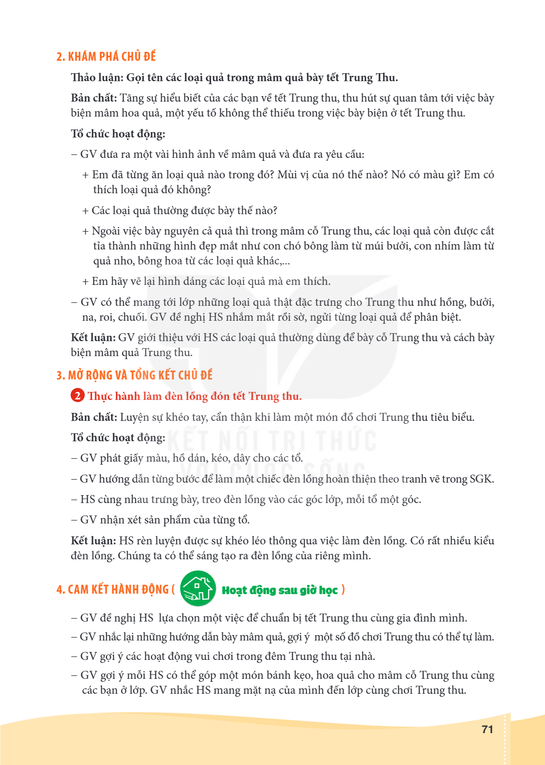 2. KHÁM PHÁ CHỦ ĐỀ Thảo luận: Gọi tên các loại quả trong mâm quả bày tết Trung Thu. Bản chất: Tăng sự hiểu biết của các bạn về tết Trung thu, thu hút sự quan tâ
