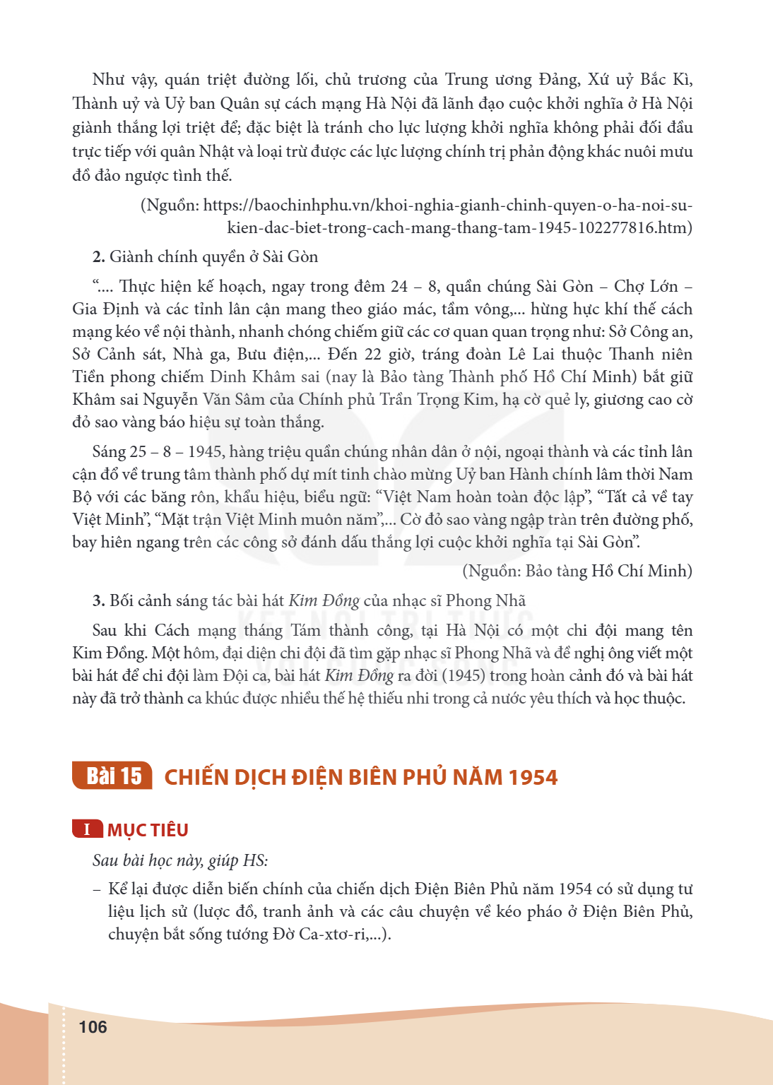 Bài 15. CHIẾN DỊCH ĐIỆN BIÊN PHỦ NĂM 1954 MỤC TIÊU Sau bài học này, giúp HS: – Kể lại được diễn biến chính của chiến dịch Điện Biên Phủ năm 1954 có sử dụng tư l