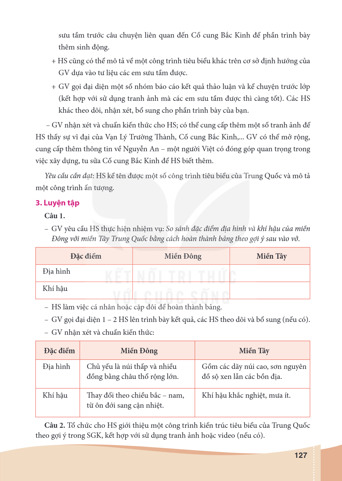 sưu tầm trước câu chuyện liên quan đến Cố cung Bắc Kinh để phần trình bày thêm sinh động. HS cũng có thể mô tả về một công trình tiêu biểu khác trên cơ sở định 