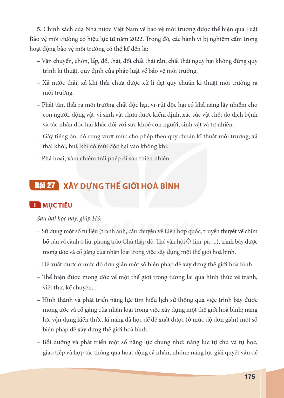 Bài 27. Xây dựng thế giới hoà bình I MỤC TIÊU Sau bài học này, giúp HS: – Sử dụng một số tư liệu (tranh ảnh, câu chuyện về Liên hợp quốc, truyền thuyết về chim 