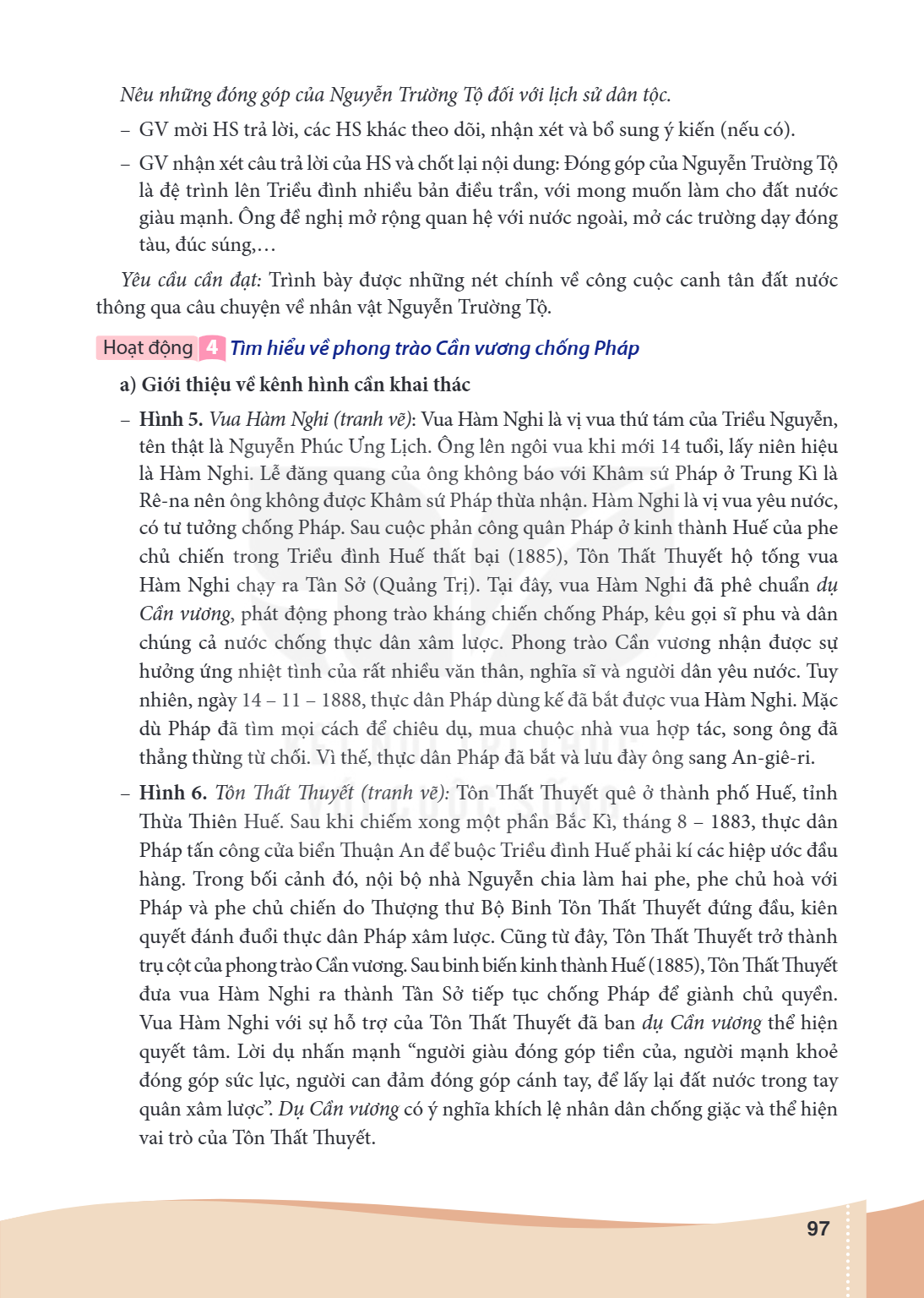 Nêu những đóng góp của Nguyễn Trường Tộ đối với lịch sử dân tộc. - GV mời HS trả lời, các HS khác theo dõi, nhận xét và bổ sung ý kiến (nếu có). - GV nhận xét c