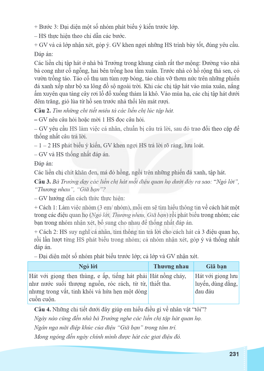 Bước 3: Đại diện một số nhóm phát biểu ý kiến trước lớp. – HS thực hiện theo chỉ dẫn các bước. GV và cả lớp nhận xét, góp ý. GV khen ngợi những HS trình bày tốt