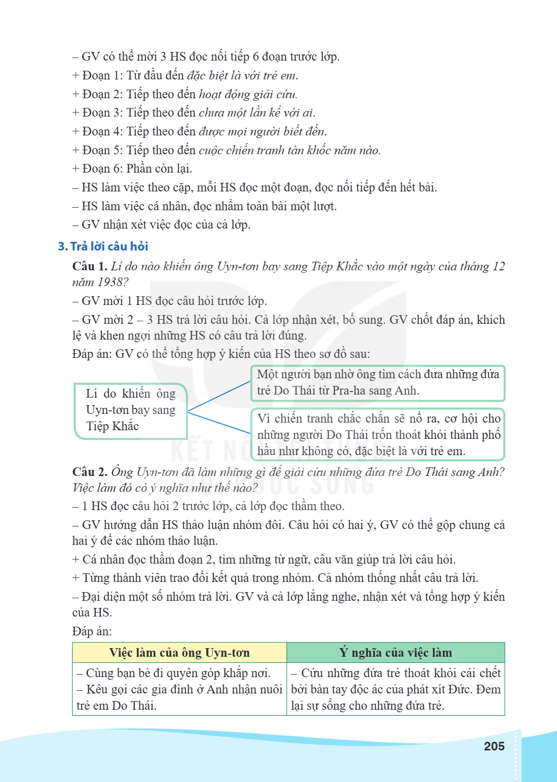 GV có thể mời 3 HS đọc nối tiếp 6 đoạn trước lớp. + Đoạn 1: Từ đầu đến đặc biệt là với trẻ em. + Đoạn 2: Tiếp theo đến hoạt động giải cứu. + Đoạn 3: Tiếp theo đ